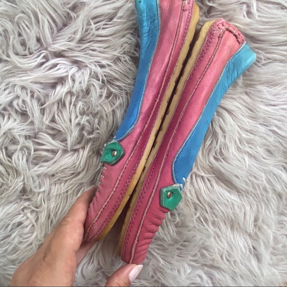 Vintage Zodiac Pink Blue Green Rhinestone Loafers - Picture 9 of 12